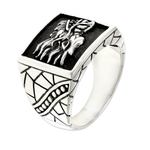 Men's sterling silver signet ring, 'Dragon Spirit' - Men's Silver Dragon Ring