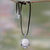 Cultured pearl pendant necklace, 'Protector' - Cultured Pearl and Carved Bone Silver Necklace (image 2b) thumbail