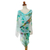 Silk shawl, 'Tropical Birds' - Hand Painted Bird Theme Signed Silk Chiffon Shawl (image 2e) thumbail