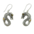 Gold accent dangle earrings, 'Fiery Dragon' - Hand Crafted Gold Accent Balinese Dragon Earrings thumbail
