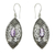 Amethyst dangle earrings, 'Elegant Origin' - Amethyst in Handcrafted Sterling Silver Earrings thumbail