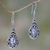 Blue topaz dangle earrings, 'Balinese Dew' - Artisan Crafted Earrings with Sterling Silver and Blue Topaz thumbail