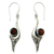Garnet dangle earrings, 'Treasure' - Bali Fair Trade jewellery Sterling Silver and Garnet Earring (image 2a) thumbail