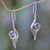 Amethyst dangle earrings, 'Treasure' - Fair Trade Jewelry Sterling Silver and Amethyst Earrings (image 2) thumbail