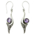 Amethyst dangle earrings, 'Treasure' - Fair Trade Jewelry Sterling Silver and Amethyst Earrings thumbail