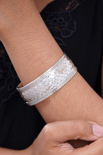 Sterling silver cuff bracelet, 'Pandan Weaving' - Hand Woven Sterling Silver Cuff Bracelet