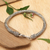 Men's sterling silver braided bracelet, 'Wyvern Mystique' - Men's Hand Made Textured Silver Braided Bracelet (image 2) thumbail