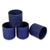 Keramikbecher, (4er-Set) - Blaue Teetassen mit Blattmotiven (4er-Set)