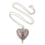 Collar medallón de granate - Collar con medallón en forma de corazón de granate y plata esterlina