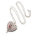Garnet locket necklace, 'Always in my Heart' - Garnet and Sterling Silver Heart Shaped Locket Necklace
