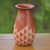 Dekorative Keramikvase - Handgefertigte Terrakotta-Vase mit Dreiecksmotiv aus Java