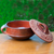 Servierschale aus Keramik - Handgefertigte Servierschale und Deckel aus Terrakotta aus Indonesien