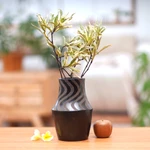 Decorative ceramic vase, 'Black Tiger Grace' - Javanese Black Terracotta Handmade Ceramic Vase