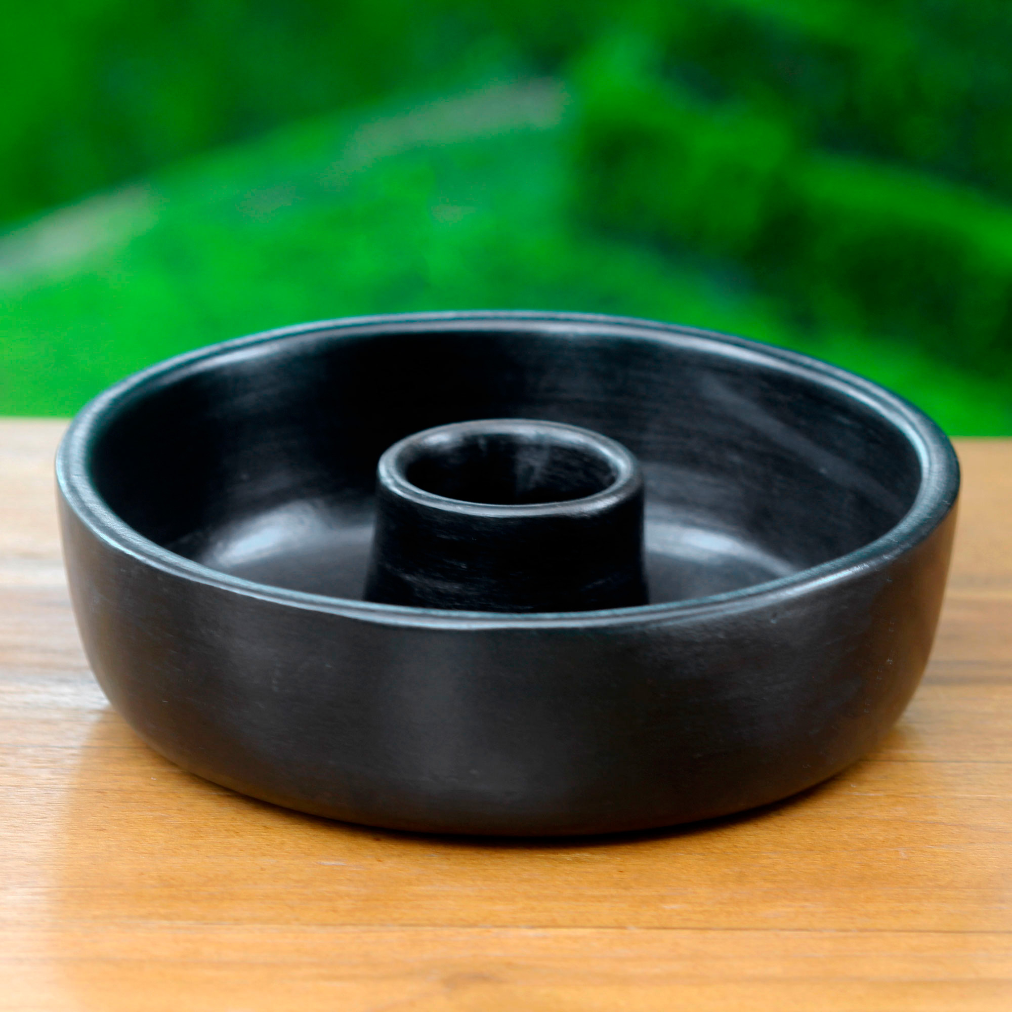 Black Terracotta Canape Dish from Indonesia