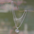 Sterling silver heart necklace, 'Lost in Love' - Heart jewellery Handcrafted Sterling Silver and Pearl Neckla thumbail