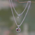 Garnet and citrine heart necklace, 'Energy of Love' - Multi Gemstone Pearl Heart Necklace Sterling Silver Jewelry