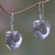 Blue topaz and sterling silver heart earrings, 'Love's Story' - Sterling Silver Heart Earrings with Blue Topaz