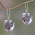 Garnet and sterling silver heart earrings, 'Love's Story' - Sterling Silver Heart Earrings with Garnet (image 2) thumbail