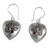 Garnet and sterling silver heart earrings, 'Love's Story' - Sterling Silver Heart Earrings with Garnet thumbail