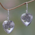 Peridot and sterling silver heart earrings, 'Love's Story' - Sterling Silver Heart Earrings with Peridot thumbail