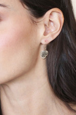 Peridot and sterling silver heart earrings, 'Love's Story' - Sterling Silver Heart Earrings with Peridot