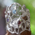 Amethyst and garnet band ring, 'Baroque Bali' - Wide Sterling Silver Ring with Amethyst Garnet and Topaz thumbail