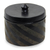 Ceramic jar, 'Zebra Swirl' - Indonesian Handcrafted Swirl-Design Black Ceramic Jar