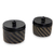 Ceramic jars, 'Zebra Swirl' (pair) - Black Ceramic Jars Crafted by Hand (Pair)