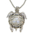 Cultured pearl pendant necklace, 'Turtle in Moonlight' - White Mabe Pearl Turtle nNcklace (image 2a) thumbail