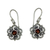 Garnet dangle earrings, 'Flower of Sumatra' - Sumatran Garnet Floral Earrings