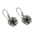 Garnet dangle earrings, 'Flower of Sumatra' - Sumatran Garnet Floral Earrings (image 2b) thumbail