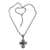 Amethyst cross necklace, 'Purity of Spirit' - Balinese Cross Necklace with Amethyst and Pearl (image 2a) thumbail