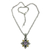 Halskette mit Citrin- und Amethystblüten - Florale Halskette aus Sterlingsilber mit Citrin und Amethystblüten