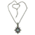 Amethyst and blue topaz flower necklace, 'Jasmine Shield' - Floral Sterling Silver Necklace with Amethyst and Blue Topaz (image 2a) thumbail