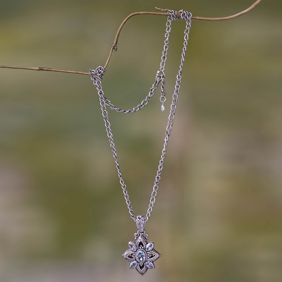 Believe By Brilliance Sterling Silver-Plated Simulated Blue Topaz with CZ  Accents Snowflake Pendant, 18 - Walmart.com