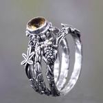 Citrine stacking rings, 'Tree Frog' (set of 3) - Citrine and Sterling Silver Stacking Rings (set of 3)