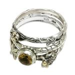 Citrine stacking rings, 'Tree Frog' (set of 3) - Citrine and Sterling Silver Stacking Rings (set of 3)