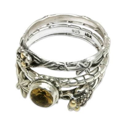 Citrine and Sterling Silver Stacking Rings (set of 3)