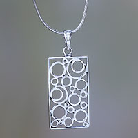 Sterling silver pendant necklace, 'Sea Foam' - Balinese Silver Pendant Necklace