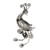 Granatbrosche oder Anhänger - Silberne Vogel-Brosche mit Granaten