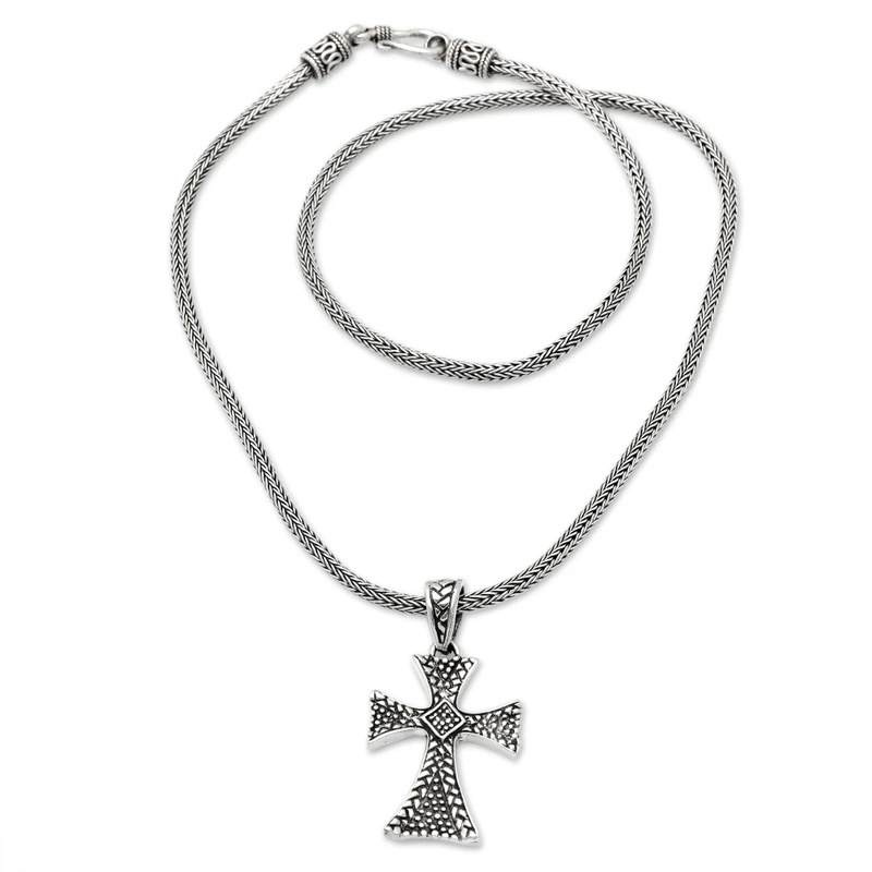 Silver Maltese Cross Necklace - Christianity | NOVICA