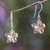 Gold accent flower earrings, 'Golden Frangipani' - Sterling Silver Earrings with Gold Accent thumbail