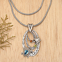 Featured review for Blue topaz pendant necklace, Mother Sea Turtle