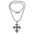 Blue topaz cross necklace, 'Beauty' - Handmade Balinese Blue Topaz Cross Necklace