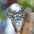Cultured pearl domed ring, 'Moon Flowers' - Floral Pearl Ring thumbail