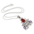 Carnelian and amethyst pendant necklace, 'Lady Butterfly' - Carnelian and Amethyst Butterfly Necklace