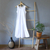 Cotton dress, 'Cool White' - Sleeveless Knee-length Cotton Dress from Bali