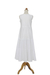 Cotton dress, 'Cool White' - Sleeveless Knee-length Cotton Dress from Bali