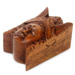 Wood puzzle box, 'Balinese Legong Dancer' - Balinese Puzzle Box