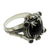 Gold accent onyx cocktail ring, 'Tropical Frogs' - Onyx Sterling Silver Ring with Gold Accents (image 2a) thumbail